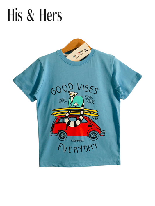 Good Vibes Blue T-Shirt Boys 110