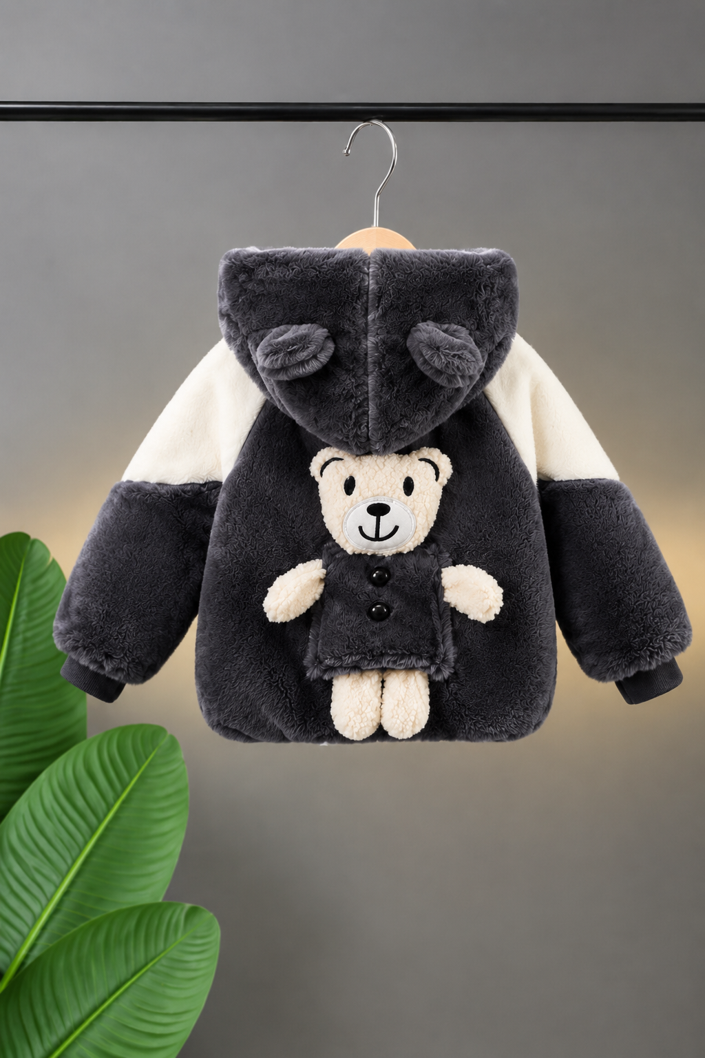 Theodore Plush Bear Jacket – Ash Grey 110