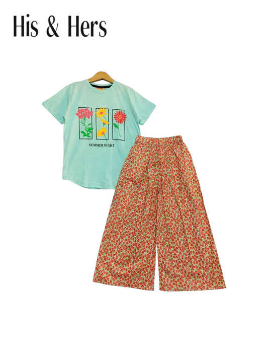 Summer Night Light Blue T-Shirt & Cotton Flapper 431`