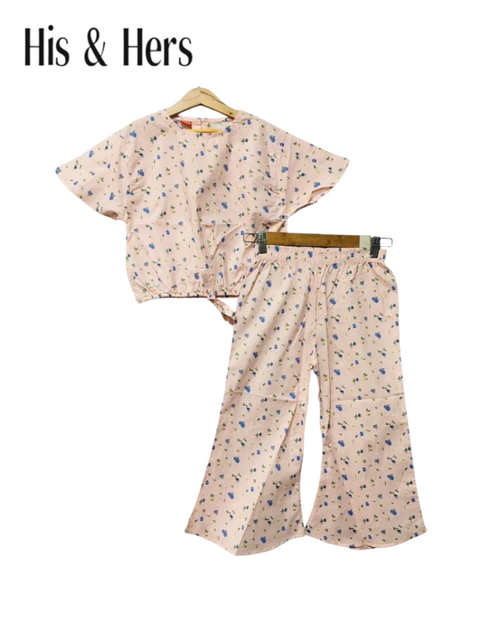 Small Blue Flowers Pink Skate Fish Girls 219