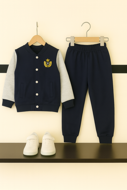 Mini Champ Varsity Tracksuit – Navy & Grey Edition 292