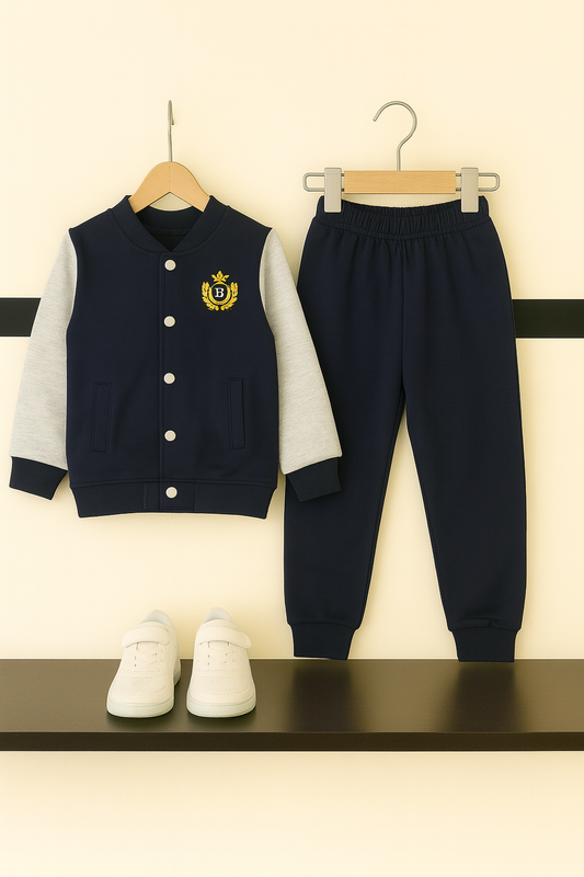 Mini Champ Varsity Tracksuit – Navy & Grey Edition 292