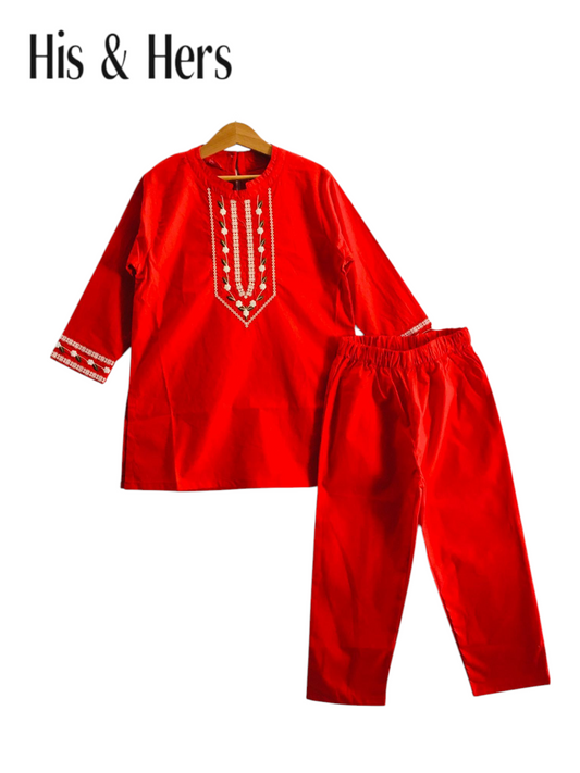 Embroidery Red  Girls Suit 238
