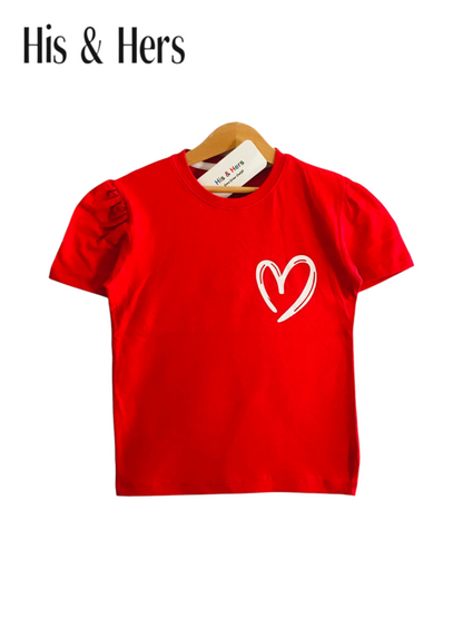 Heart Logo Red T-Shirt Girls 239