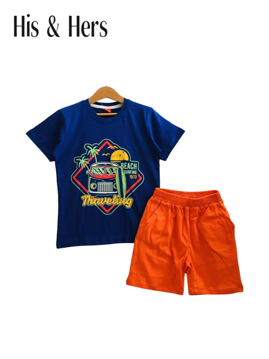 Travelling Beach Royal Blue Nicker Suit Boys 217
