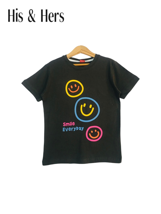 Smile Everyday Black T-Shirt Boys 455