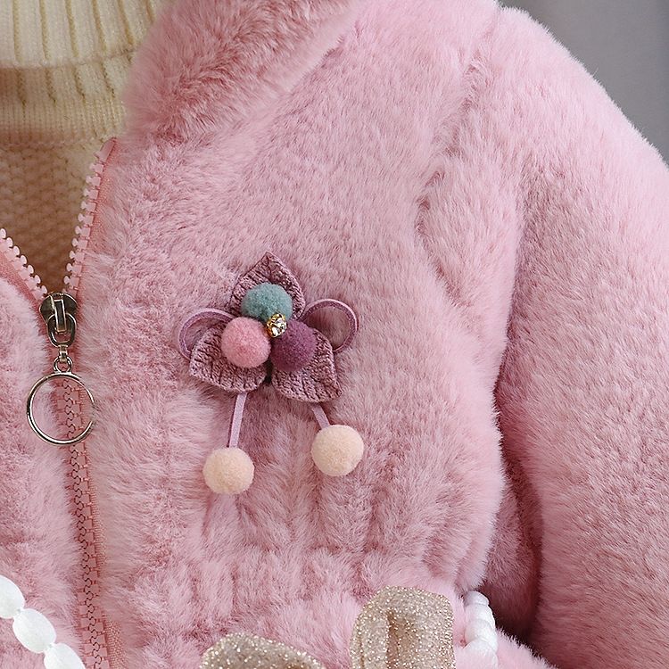 Bunny Charm Plush Jacket 🐰- Baby Pink 912