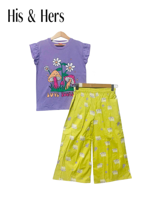 Love Yourself Purple Sleeveless T-Shirt & Cotton Flapper 431
