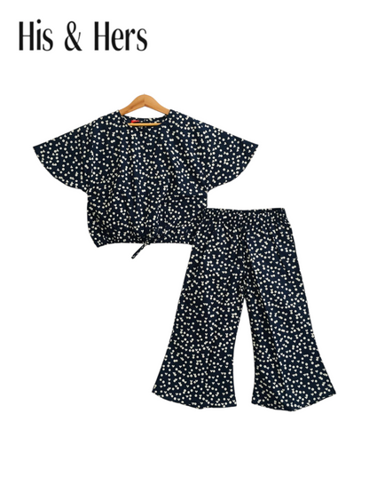 Hearts and Circle Print Navy Skate Fish Girls 244