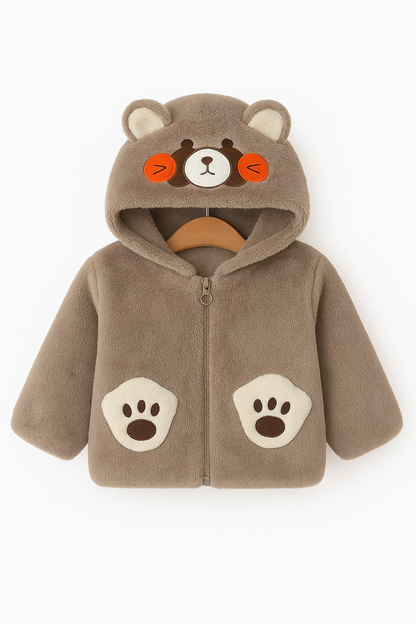 Brown Furry Bear Hoodie Jacket 139
