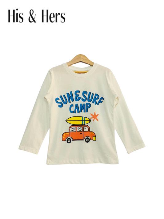 Sun & Surf Camp White Full Sleeves T-Shirt 431