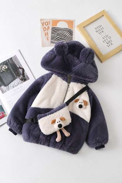 Puppy Doll Plush Jacket – Ash Grey