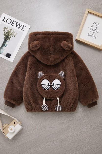 Little Owl Plush Jacket – Chocolate Brown 109
