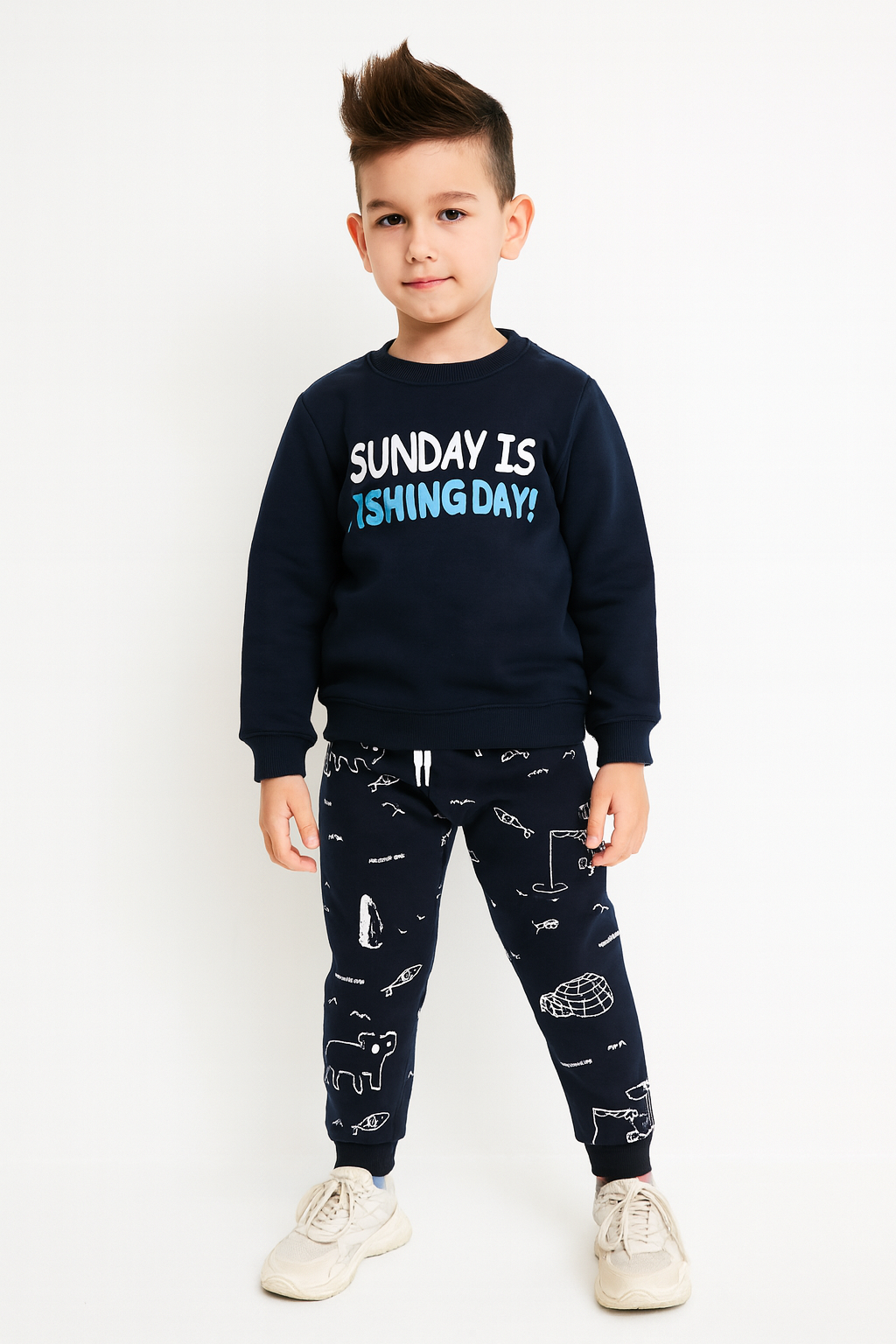 Navy Blue "Fishing Day" Tracksuit 425
