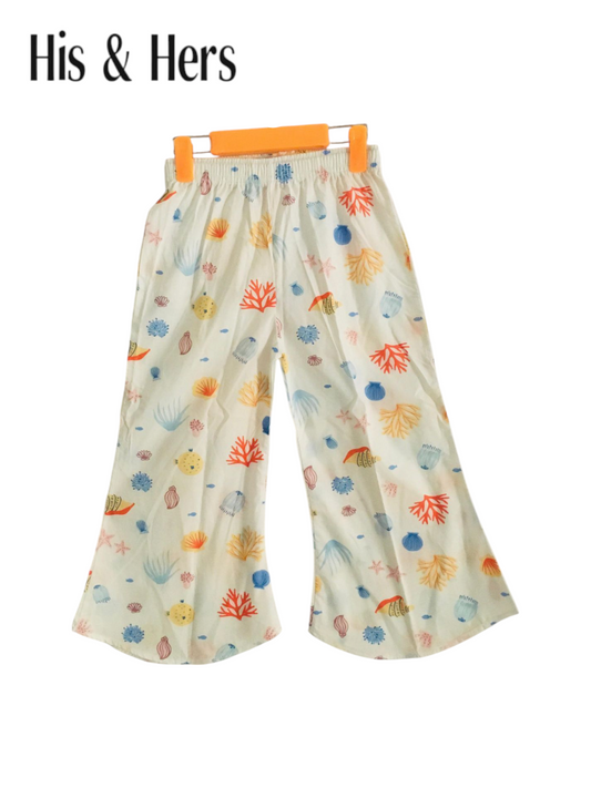 Orange &Blue Trees White Cotton Flapper