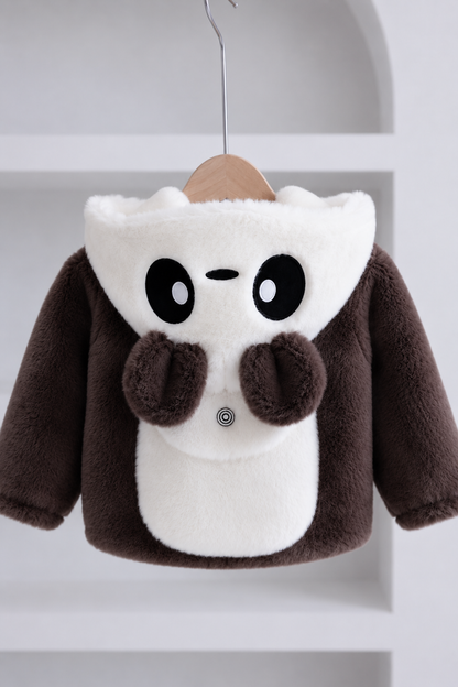 Cute Panda Plush Winter Jacket Chocolate Brown 411