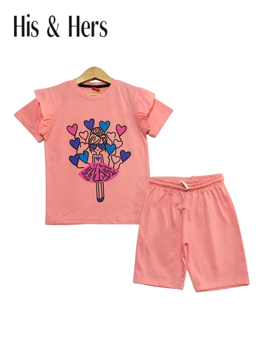 Heart Balloons Pink Nicker Suit Girls 227