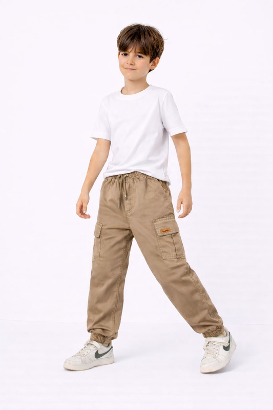 Boys' Light Khaki  Cargo Jogger Pants 139