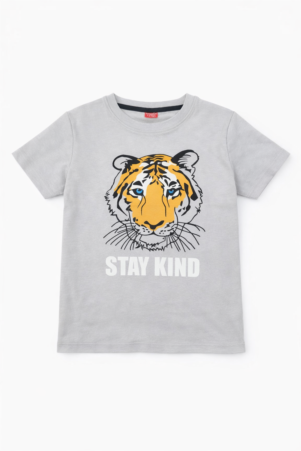 Tiger Printed Light Grey T-Shirt 233
