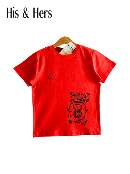 Music Van Red T-Shirt Boys 214