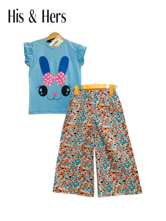 Rabbit Face Blue T-Shirt &Cotton  flapper 112