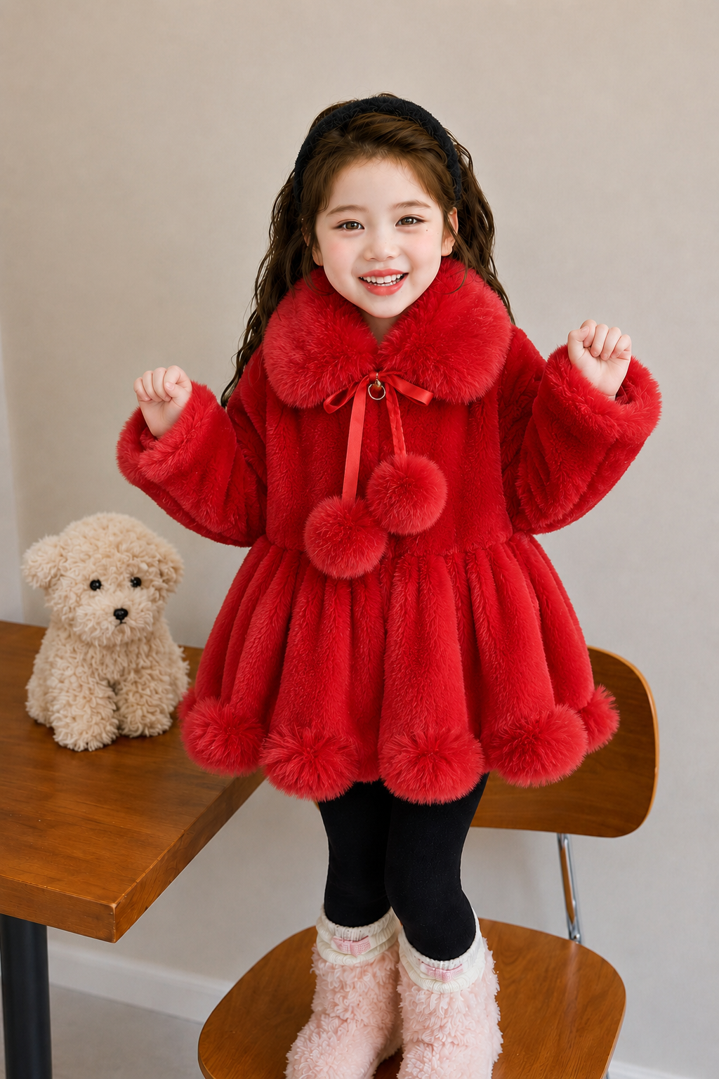 Rosy Puff Coat- Red 905+906