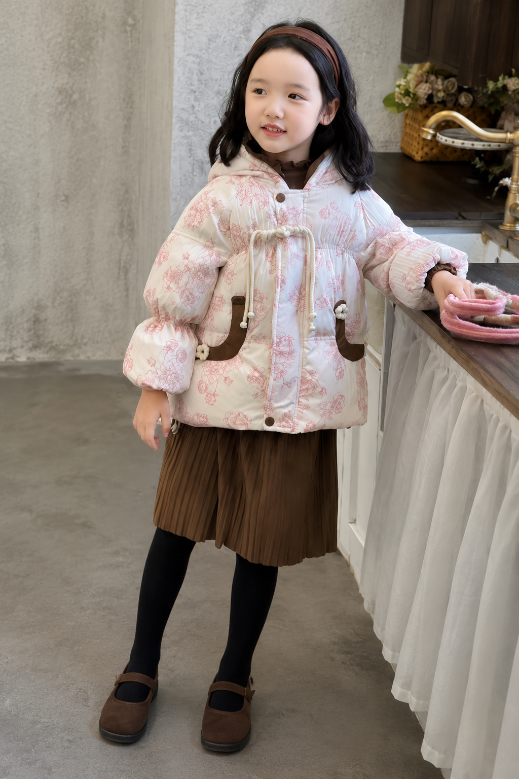 Blossom Pearl Puffer Jacket 🌸-Pink 907+913+909