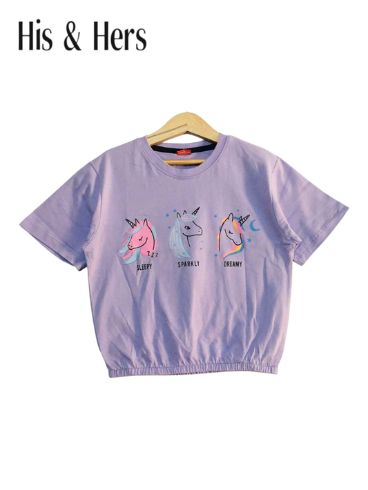 Unicorn Light Purple T-Shirt Girls 239