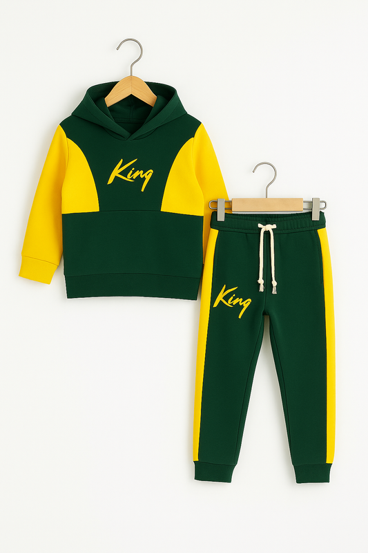 King Green&Yellow Hoodie Tracksuit 291