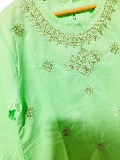 Embroidered Green 2PCS Suit 102