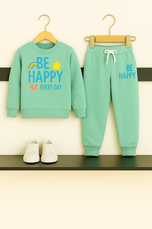Be Happy Light Blue tracksuit Girls
