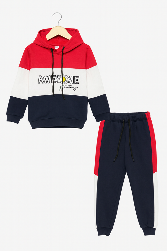 AWESOME Color Block Hoodie Tracksuit Girls 306