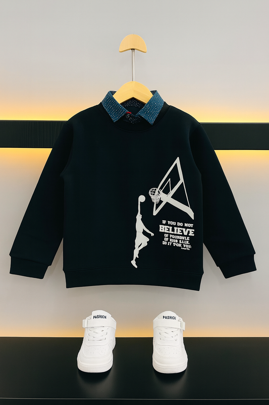 Basketball Navy Double sweatshirt Boys 415