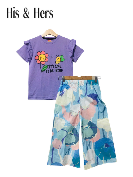 Flower Purple T-Shirt &Cotton Flapper 201