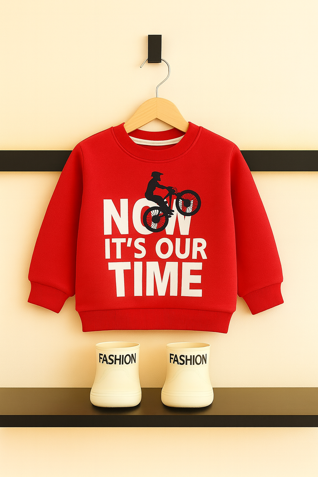 Now IT'S OUR TIME Printed Red Sweatshirt 🌼 627