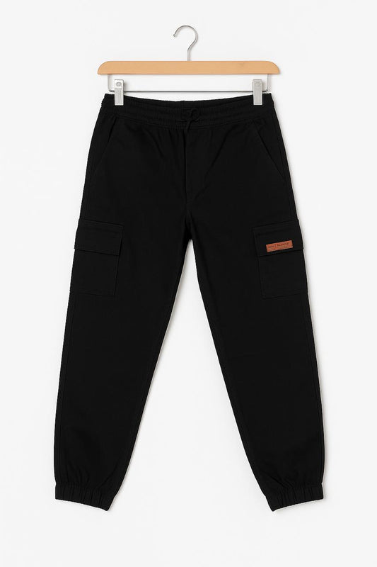 Boys' Black Cargo Jogger Pants