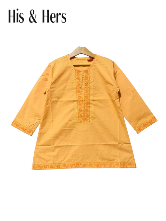 Embroidered Peach Soft Cotton (Lawn) Girls Top 103