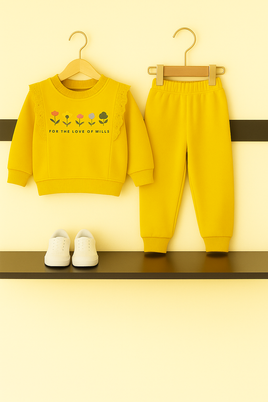Girls’ Sunshine Yellow Floral Tracksuit 296
