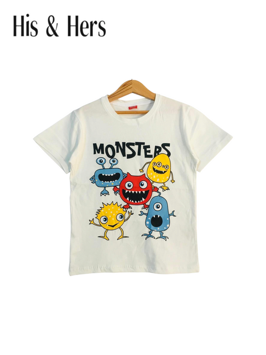 Monster White  T-Shirt Boys 449