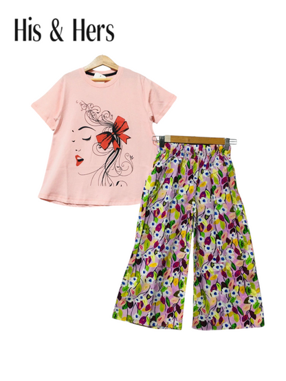 Beauty Pink T-Shirt & Cotton Flapper Girls 107