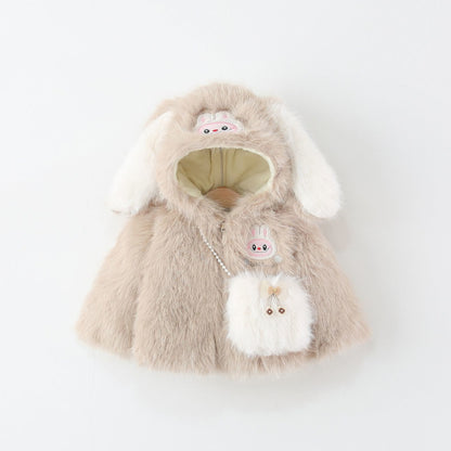 Labbubu Plush Hooded Jacket – Beige 928