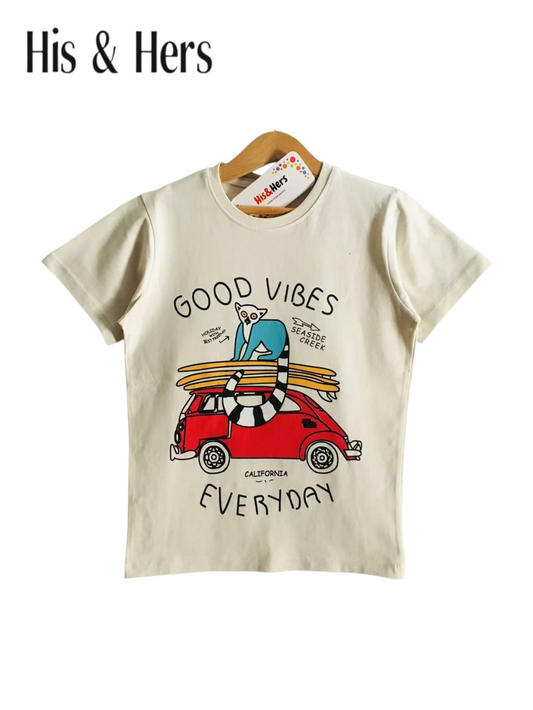 Good Vibes Off-white T-Shirt Boys 104