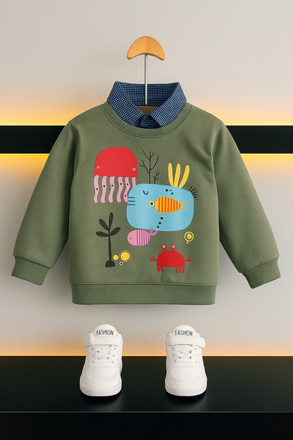Oceanic Green Double Sweatshirt Boys 434