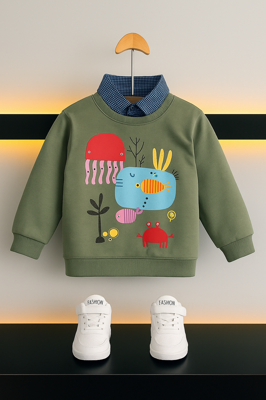 Oceanic Green Double Sweatshirt Boys 434