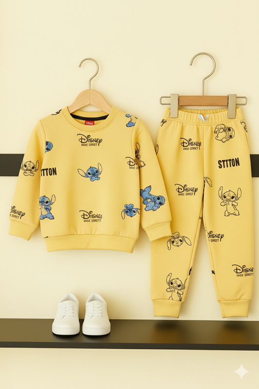 Disney Stitch Printed Yellow Tracksuit Boys 265