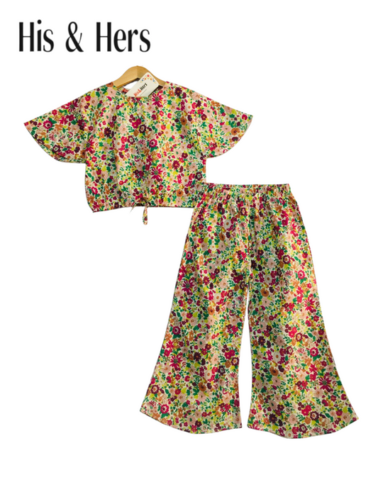 Multi Flowers Allover Print Skate Fish Girls 219