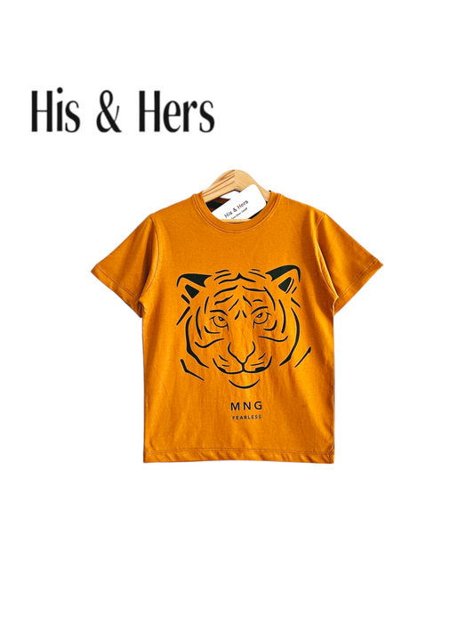 Tiger  Kid's Bright Brown T-Shirt Boys 109