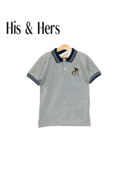 His&Hers Kid's Plain Gray Collar Polo Shirt Boys104