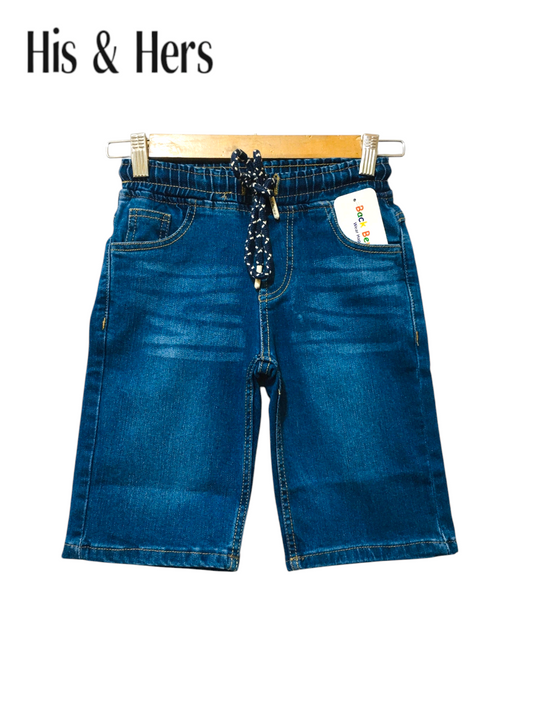 His&Hers Kid's Elastic Waist Light Blue Denim Shorts Boys 261