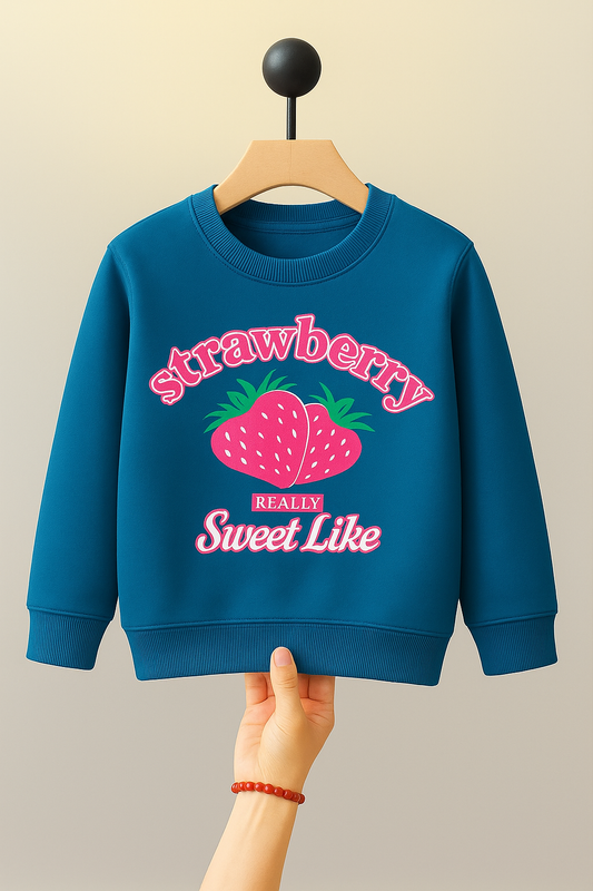 Kids Fleece Sweatshirt – blue Cherry Love